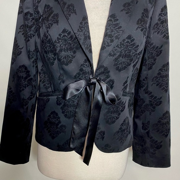 Apostrophe black brocade bow waist blazer 8 - Picture 3 of 11